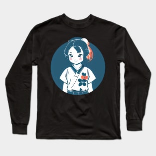 Happy Kawaii Japanese Girl Long Sleeve T-Shirt